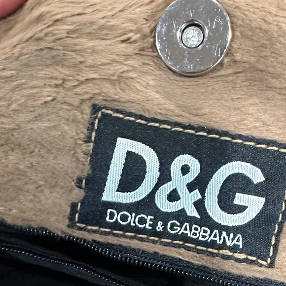 Dolce & Gabbana Faux fur Brown shopper Tote Bag